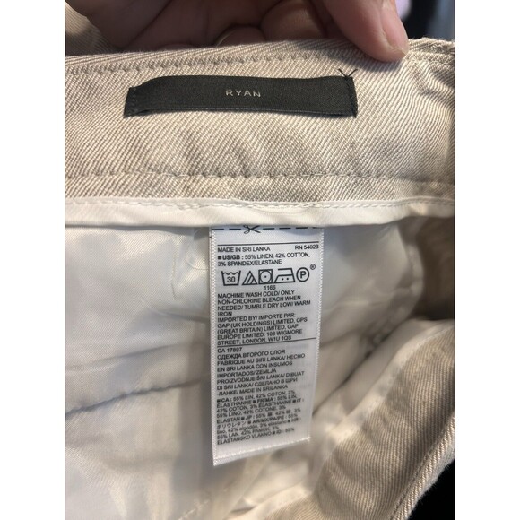 Banana Republic Women’s Size 14 Linen Blend Trouser Pants Beige Tan Ryan Fit - Picture 3 of 7
